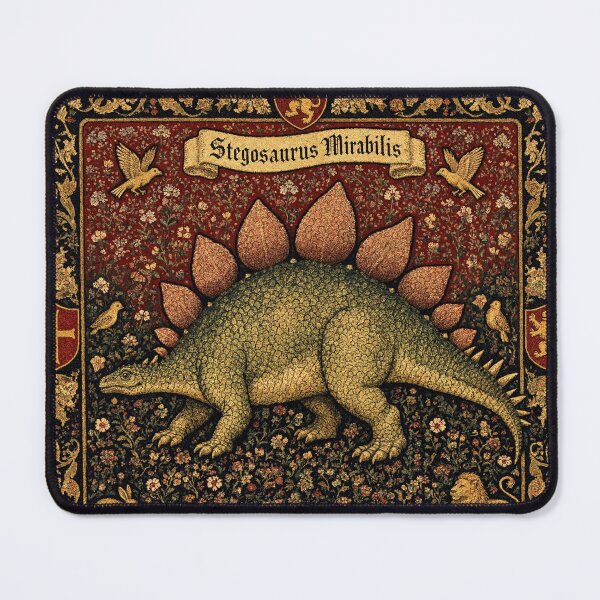 Item preview, Medieval tapestry style illustration of a dinosaur - Stegosaurus designed and sold by Vintage Designs +.
