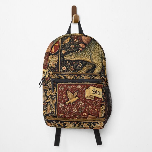 Item preview, Medieval tapestry style illustration of a dinosaur - Stegosaurus designed and sold by Vintage Designs +.