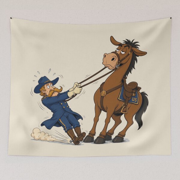 Item preview, "Whoa, Mule! Cavalry Soldier Struggle" designed and sold by MischiefFoundry.