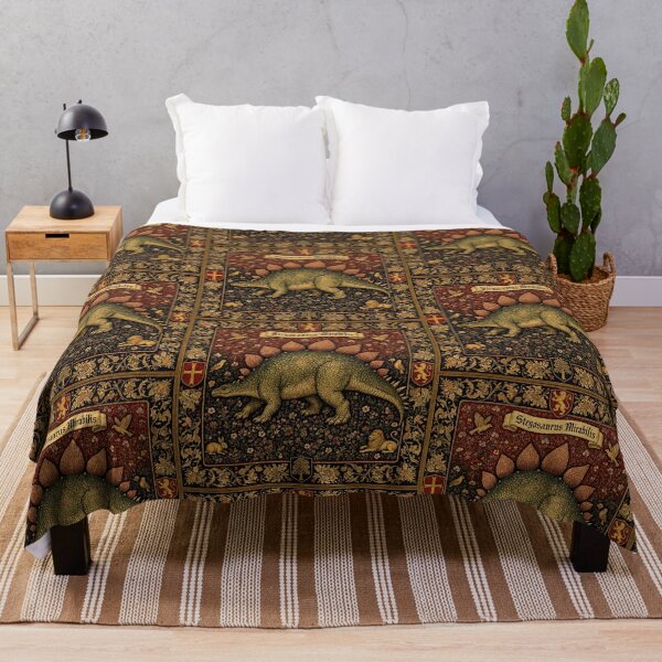 Item preview, Medieval tapestry style illustration of a dinosaur - Stegosaurus designed and sold by Vintage Designs +.