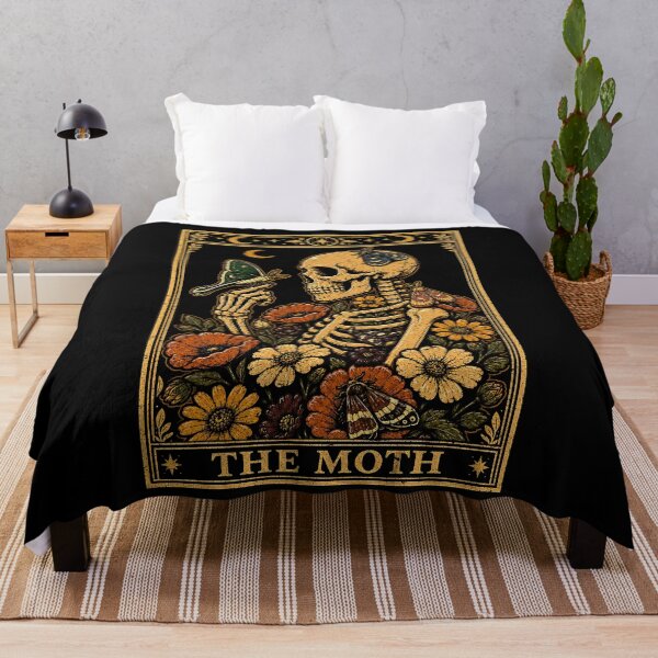 Item preview, Moth and Skeleton Floral Art Print Halloween designed and sold by rafaeltto.