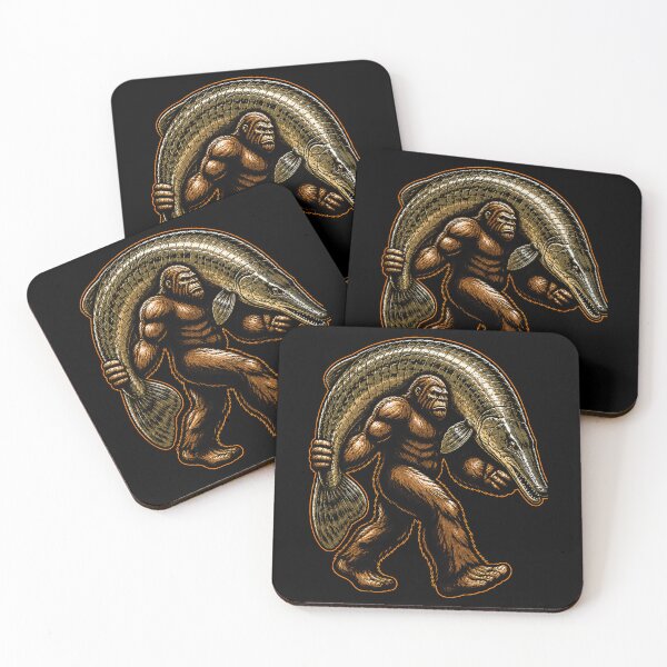 Item preview, Bigfoot carrying a giant fish illustration designed and sold by rafaeltto.