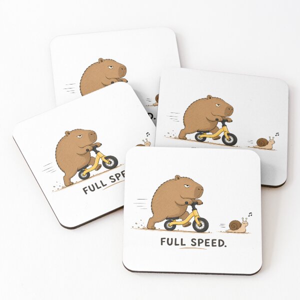 Item preview, Full Speed Capybara Scooter and Snail designed and sold by LazyPaw Design.