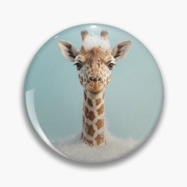 Item preview, Baby Giraffe Bubble Bath Cute Nursery Bathroom Wall Art designed and sold by LazyOwlStore.