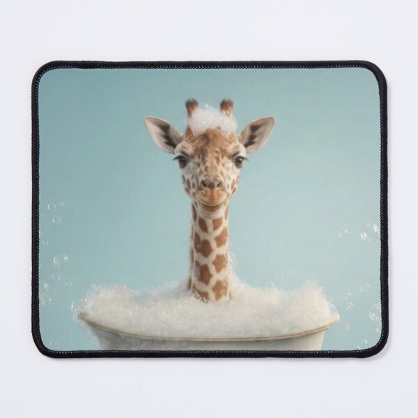 Item preview, Baby Giraffe Bubble Bath Cute Nursery Bathroom Wall Art designed and sold by LazyOwlStore.