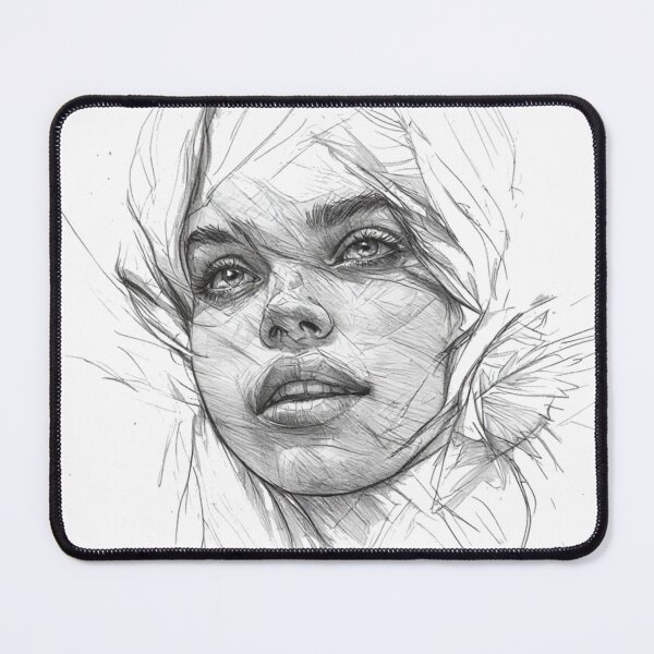 Item preview, Expressive Sketch Woman Portrait Looking Up designed and sold by YAM716.