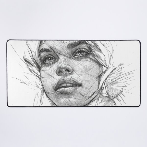 Item preview, Expressive Sketch Woman Portrait Looking Up designed and sold by YAM716.