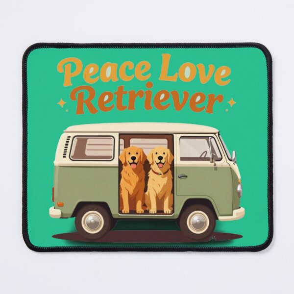 Item preview, 70s Retro Van Life Golden Retriever Vintage Dog designed and sold by A-to-y.