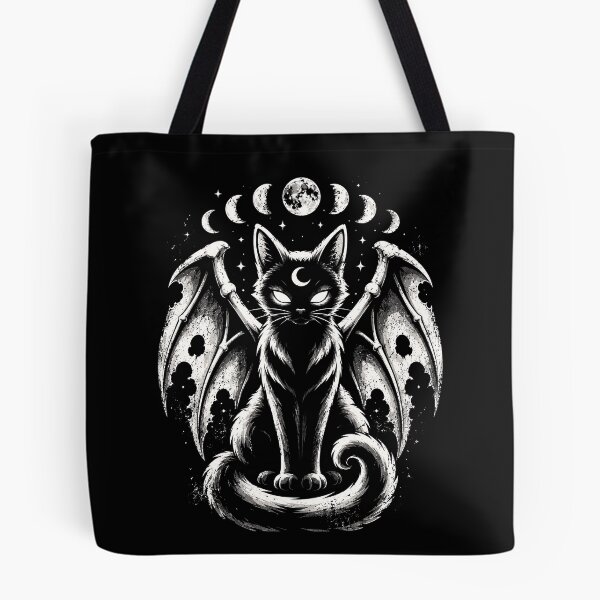 Item preview, Mystical Black Cat with Wings and Moon Phases Halloween designed and sold by rafaeltto.