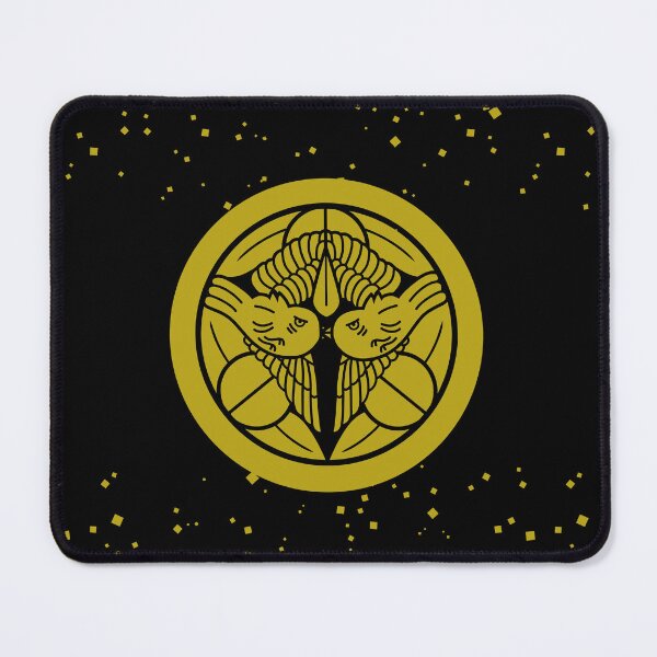 Item preview, Uesugi Kenshin Tobi-Suzume Crest Samurai Mon Faux Gold Dust Black Tile / Japanese Crest  designed and sold by 戦国まーけっと SENGOKU MARKET.