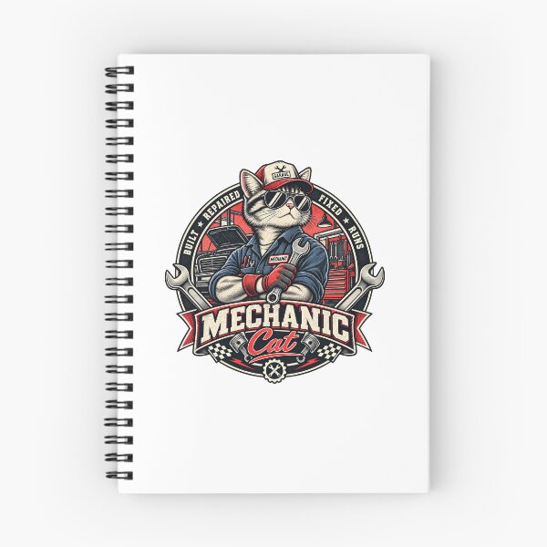 Item preview, Gato mecánico – Reparador de automóviles de estilo retro vintage designed and sold by NameOne.