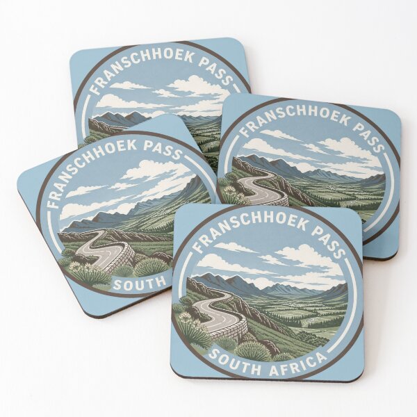 Item preview, Franschhoek Pass Mountain Viewpoint Round Badge designed and sold by The Digital Compass.
