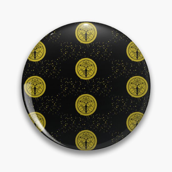 Item preview, Uesugi Kenshin Tobi-Suzume Crest Samurai Mon Faux Gold Dust Black Tile / Japanese Crest  designed and sold by 戦国まーけっと SENGOKU MARKET.