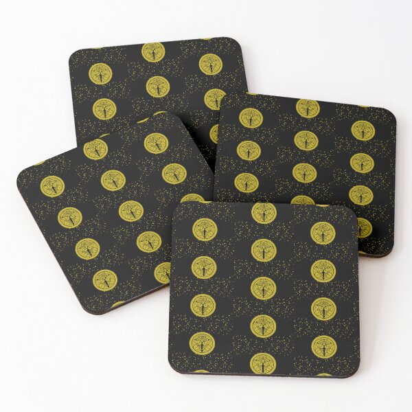 Item preview, Uesugi Kenshin Tobi-Suzume Crest Samurai Mon Faux Gold Dust Black Tile / Japanese Crest  designed and sold by 戦国まーけっと SENGOKU MARKET.