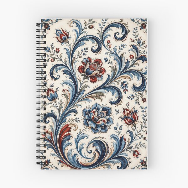 Item preview, Norwegian Blue Telemark Rosemaling ,Rosemaling Blue and Red  designed and sold by Owneysweet.