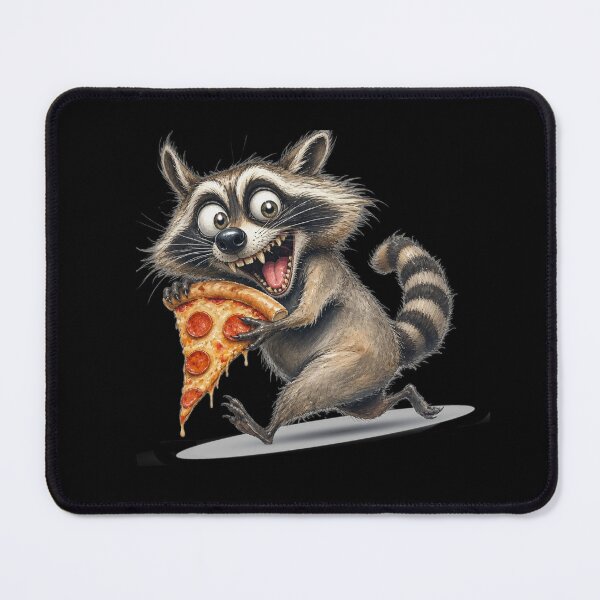 Item preview, Funny Raccoon Stealing Pizza Slice Cartoon Animal Art designed and sold by Wilcox PhotoArt.