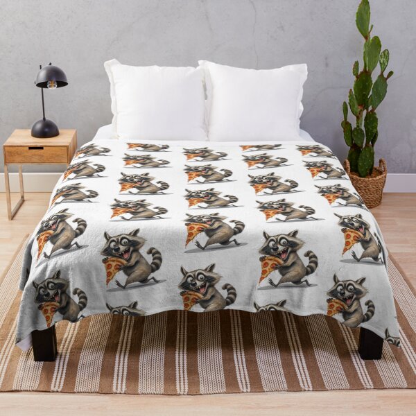 Item preview, Funny Raccoon Stealing Pizza Slice Cartoon Animal Art designed and sold by Wilcox PhotoArt.