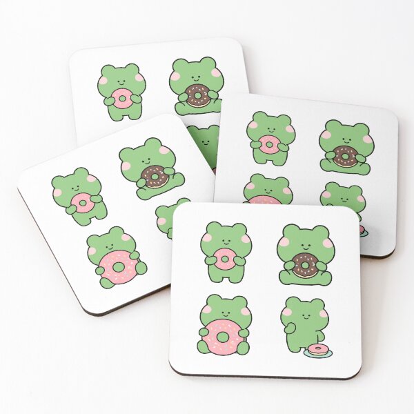 Item preview, Green Frog Donuts – Cute Kawaii Cartoon designed and sold by Moffyuniverse.