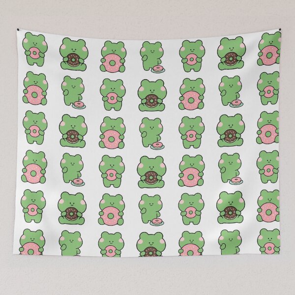 Item preview, Green Frog Donuts – Cute Kawaii Cartoon designed and sold by Moffyuniverse.