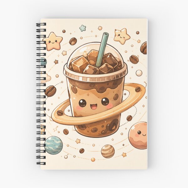 Item preview, Kawaii Iced Coffee Planet Cute Coffee Space Coaster designed and sold by CreativeCharmCo.
