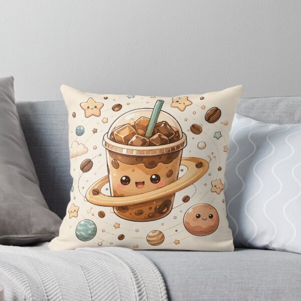 Item preview, Kawaii Iced Coffee Planet Cute Coffee Space Coaster designed and sold by CreativeCharmCo.