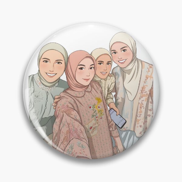 Artikelvorschau, Hijab-Porträt, beste Freundin für immer, zusammen abhängen, Outfit des Tages, elegant, süß, Illustration, Vektorgrafik entworfen und verkauft von sabartgunpla.