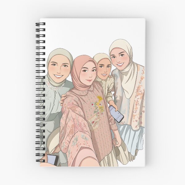 Item preview, Hijab Portrait best friend forever hangout together ootd elegance cute illustration vector art  designed and sold by sabartgunpla.