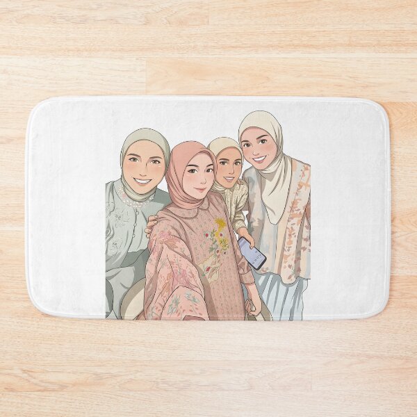 Item preview, Hijab Portrait best friend forever hangout together ootd elegance cute illustration vector art  designed and sold by sabartgunpla.