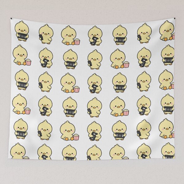 Item preview, Yellow Chick Movie Night – Cute Kawaii Cartoon designed and sold by Moffyuniverse.