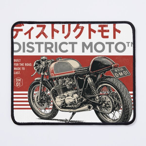 Item preview, District Moto DM-01 Japanese Cafe Racer Heritage Motorcycle Graphic T-Shirt designed and sold by Triple Threads.