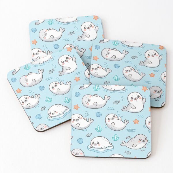 Item preview, Cute Baby Seal Ocean Pattern designed and sold by lungpleecha.