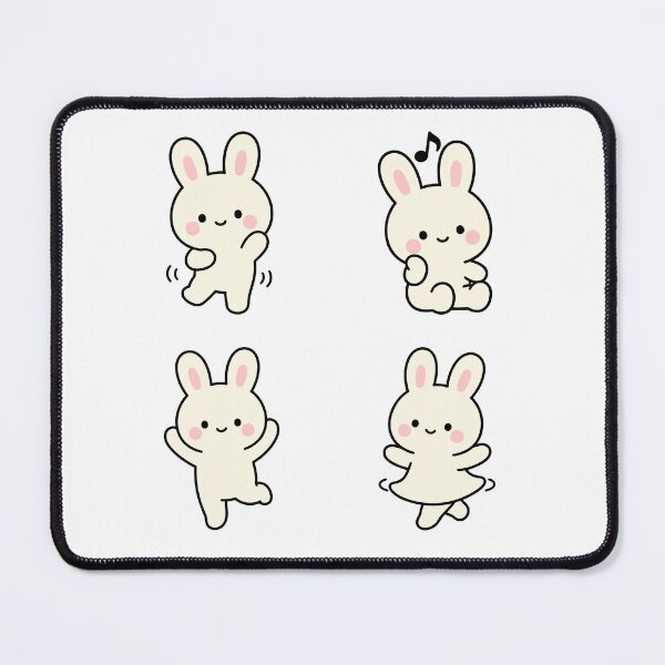 Item preview, White Bunny Dancing – Cute Kawaii Cartoon designed and sold by Moffyuniverse.