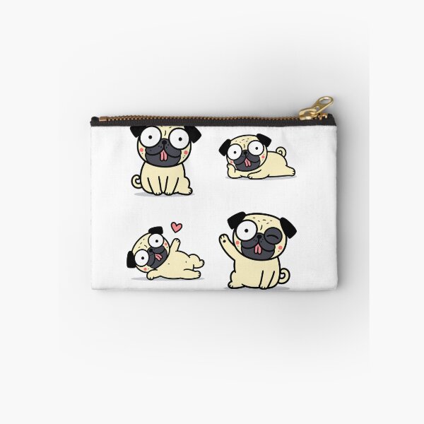 Item preview, Funny Pug Poses – Cute Kawaii Cartoon designed and sold by Moffyuniverse.