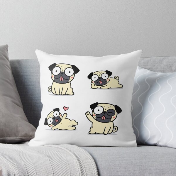 Item preview, Funny Pug Poses – Cute Kawaii Cartoon designed and sold by Moffyuniverse.
