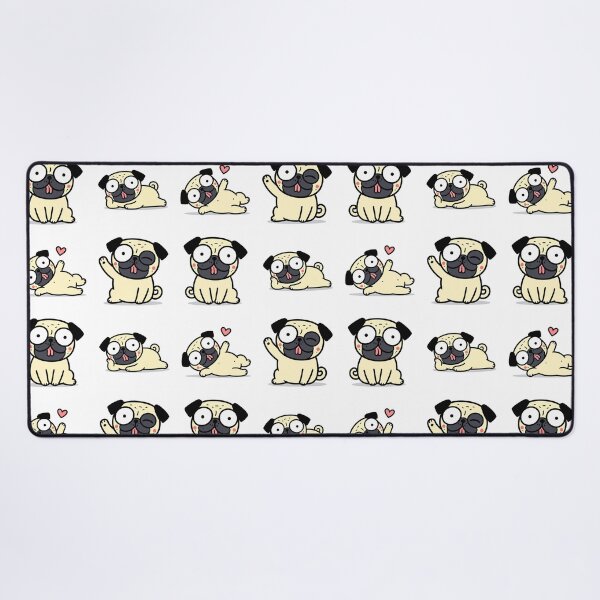 Item preview, Funny Pug Poses – Cute Kawaii Cartoon designed and sold by Moffyuniverse.