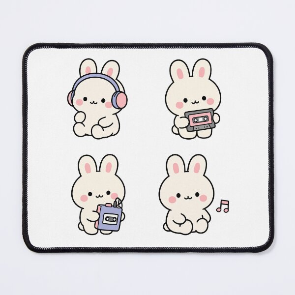 Item preview, White Bunny Headphones Music – Cute Kawaii Cartoon designed and sold by Moffyuniverse.