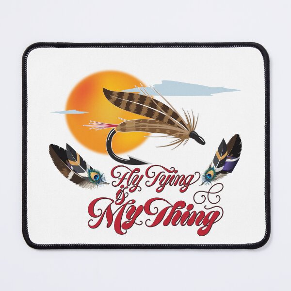 Item preview, Fly tying logo style illustration "Fly Tying is My Thing" streamer. designed and sold by Art-Horizon.