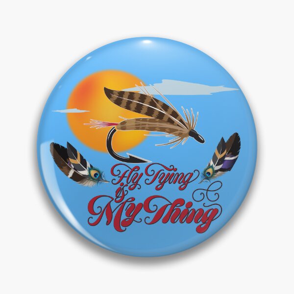 Item preview, Fly tying logo style illustration "Fly Tying is My Thing" streamer. designed and sold by Art-Horizon.