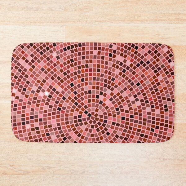 Item preview, Vintage Disco Glam – Concentric Mirror Tile Mosaic | Red designed and sold by Frohyou.