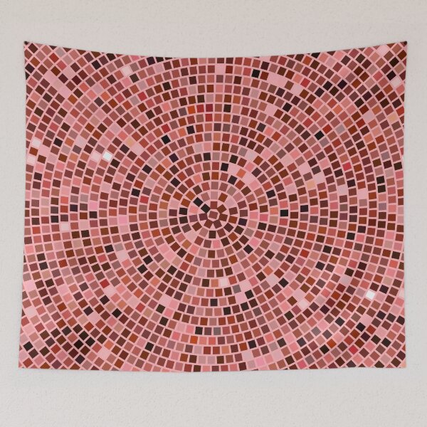 Item preview, Vintage Disco Glam – Concentric Mirror Tile Mosaic | Red designed and sold by Frohyou.