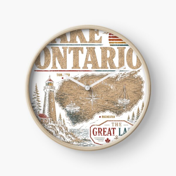 Item preview, Vintage Lake Ontario Great Lakes Lighthouse Map designed and sold by yasucolumba73.