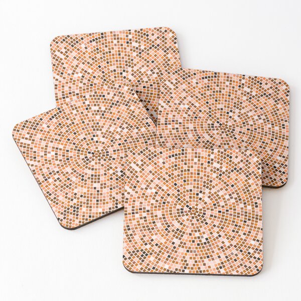 Item preview, Vintage Disco Glam – Concentric Mirror Tile Mosaic | Orange designed and sold by Frohyou.