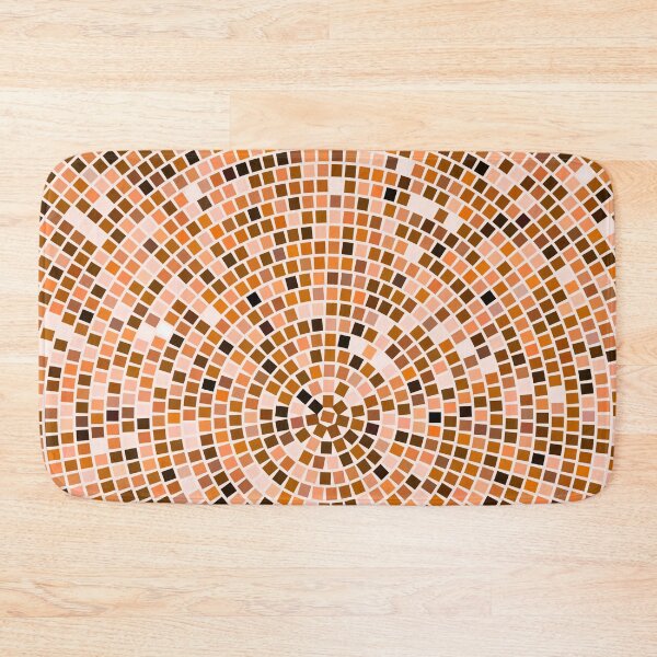 Item preview, Vintage Disco Glam – Concentric Mirror Tile Mosaic | Orange designed and sold by Frohyou.