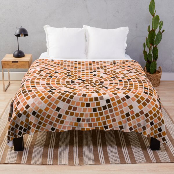 Item preview, Vintage Disco Glam – Concentric Mirror Tile Mosaic | Orange designed and sold by Frohyou.