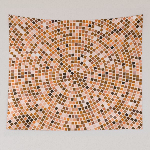 Item preview, Vintage Disco Glam – Concentric Mirror Tile Mosaic | Orange designed and sold by Frohyou.