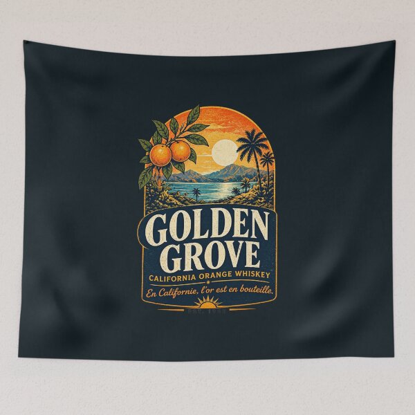 Aperçu de l'œuvre Golden Grove Whiskey – Vintage California T-Shirt créée et vendue par Beaurozier.