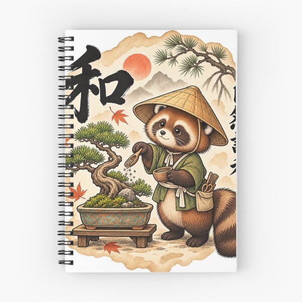 Item preview, Japanese Raccoon Bonsai Gardener – Japanese Zen Illustration designed and sold by Kallandra.
