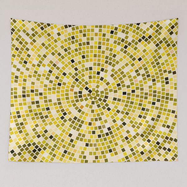 Item preview, Vintage Disco Glam – Concentric Mirror Tile Mosaic | Yellow designed and sold by Frohyou.