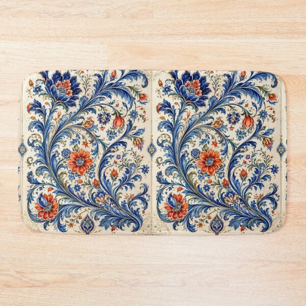 Item preview, Norwegian Blue Telemark Rosemaling ,Rosemaling Blue and Red  designed and sold by Owneysweet.