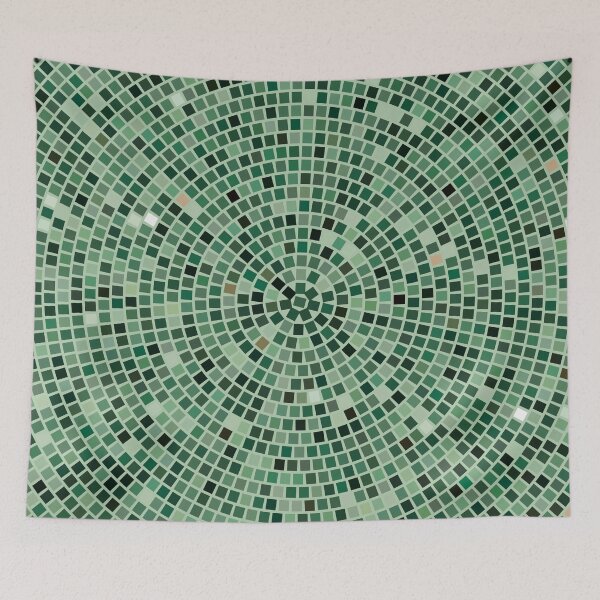 Item preview, Vintage Disco Glam – Concentric Mirror Tile Mosaic | Green designed and sold by Frohyou.